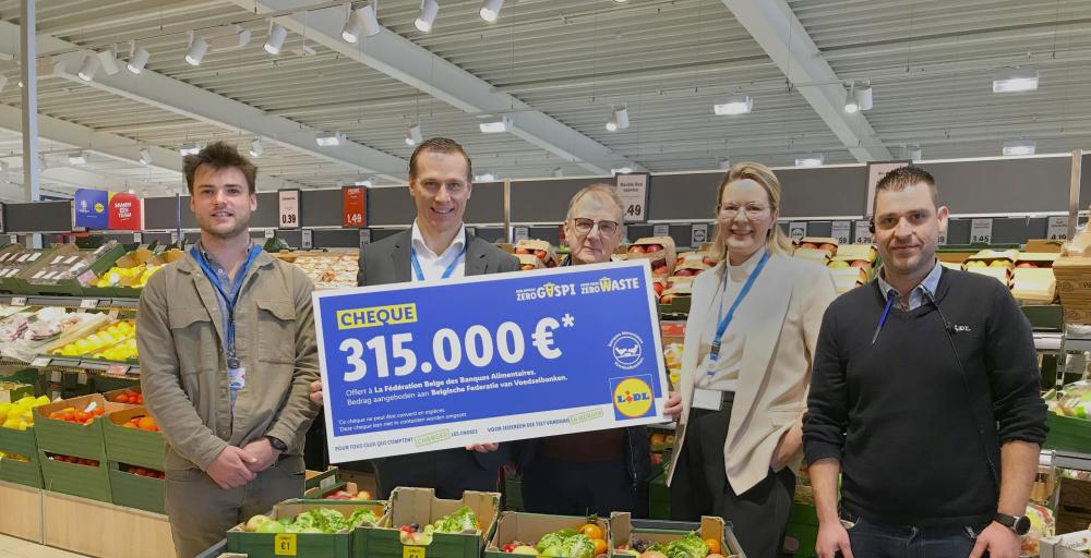 Lidl steunt de Belgische Voedselbanken met schenking van 315.000 euro